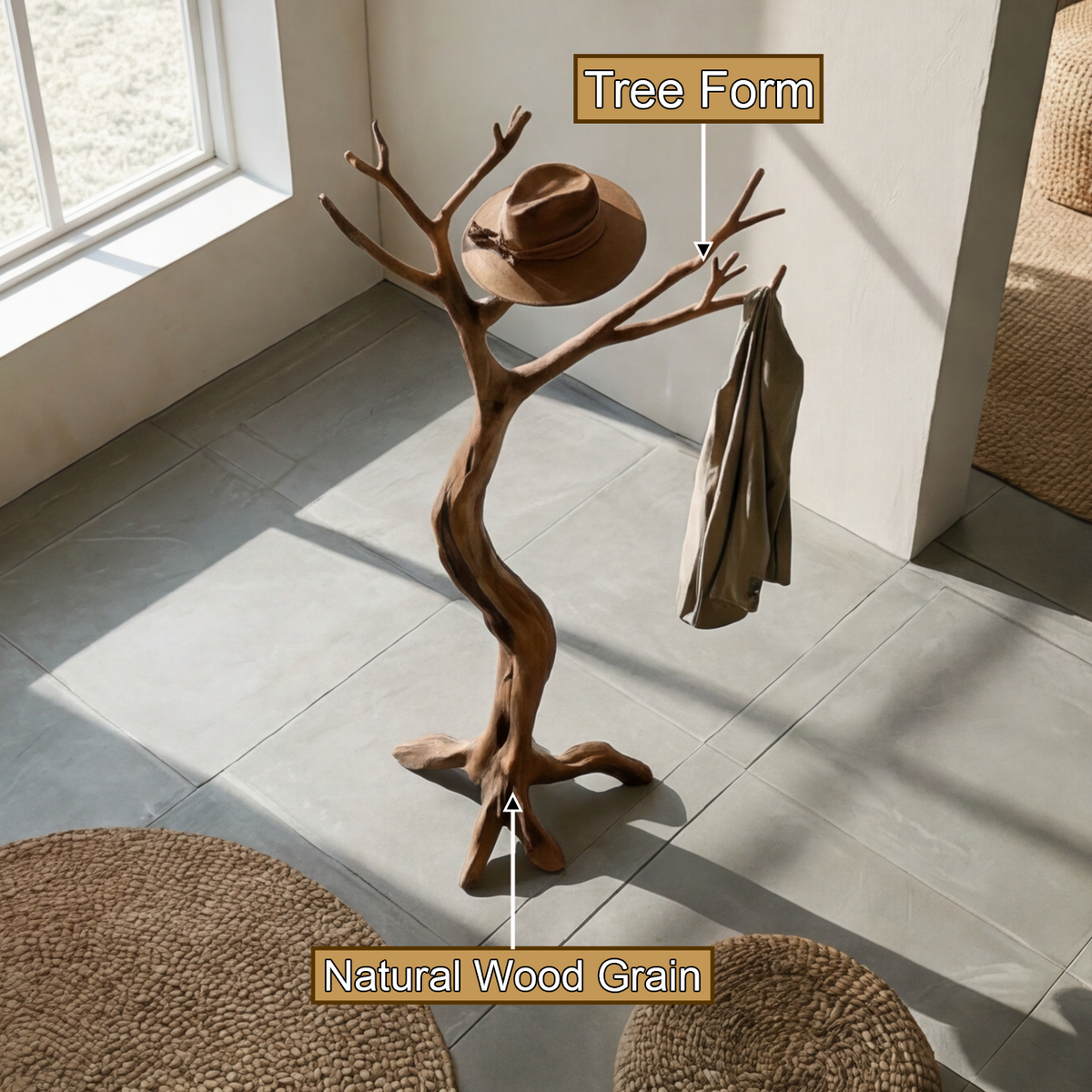 Arboren Sculpted Solid Wood Tree Coat Rack