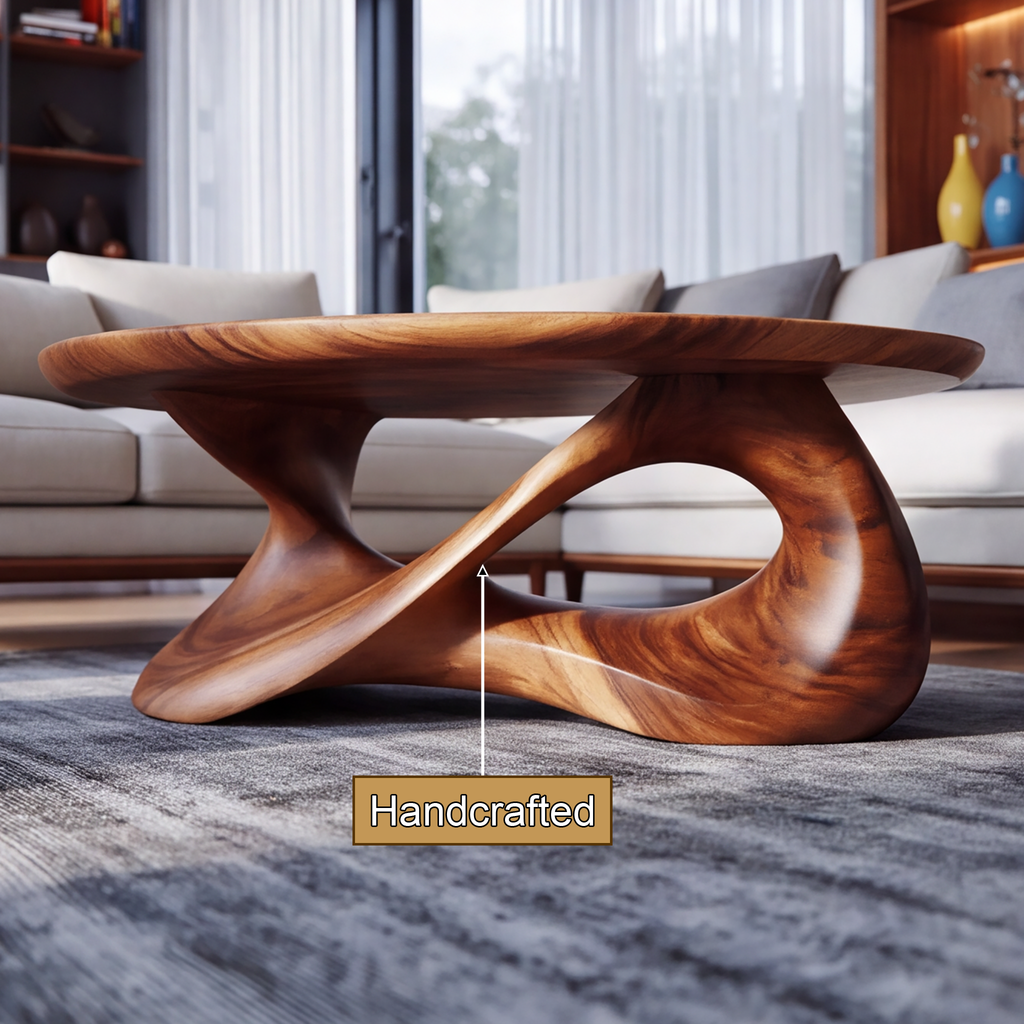 Orlessa Sculpted Solid Wood Coffee Table